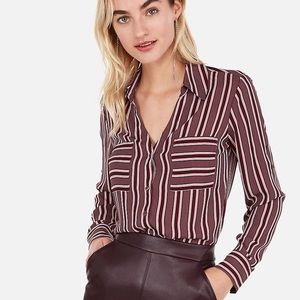Express Slim Fit Stripe Portofino Shirt Size Med